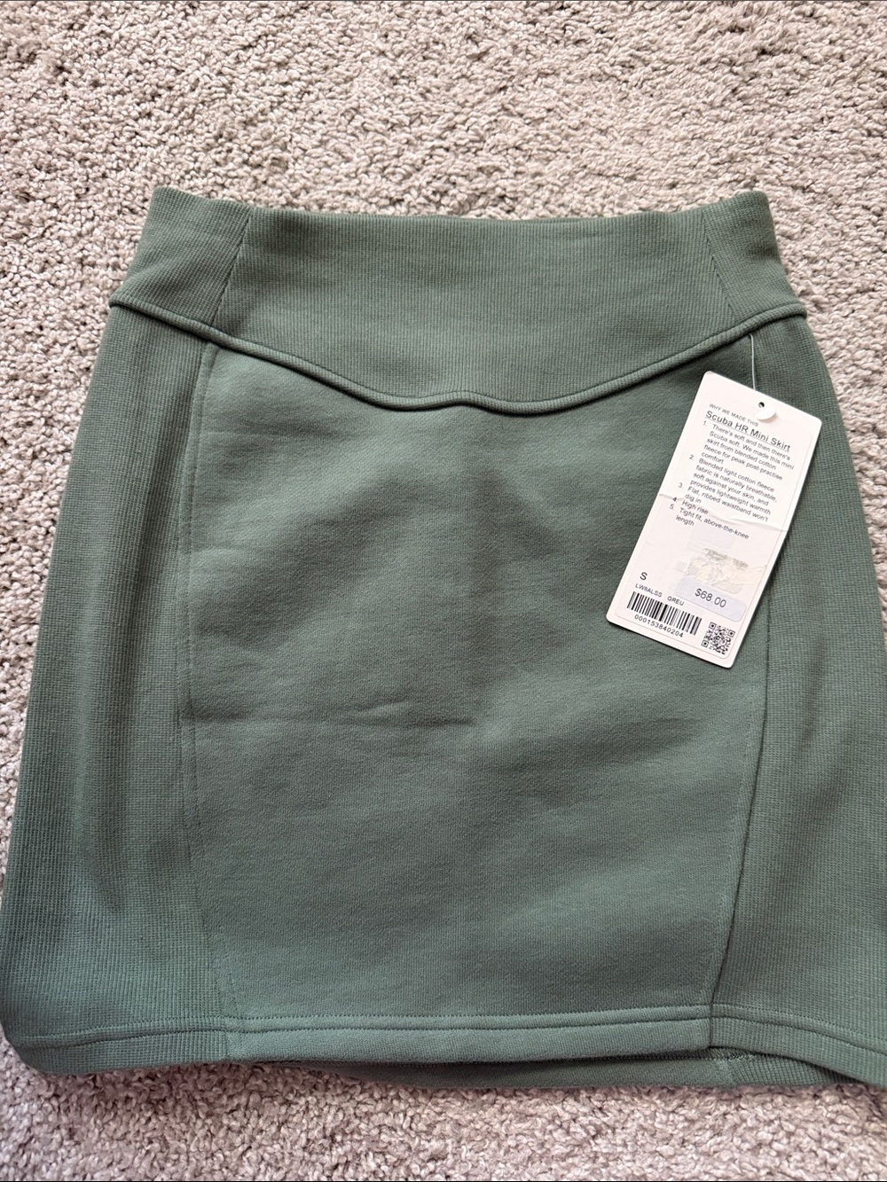 Lululemon Scuba High-Rise Mini Skirt GREU Green Eucalyptus Size S NWT - Picture 3 of 5